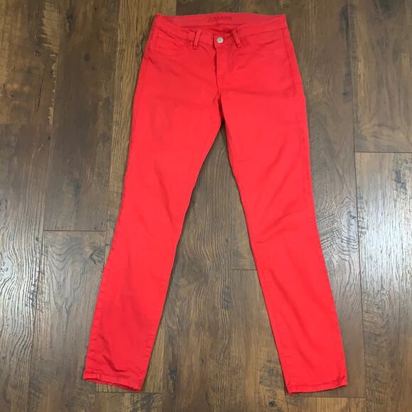 J Brand Bright Red Skinny Leg Ankle Jeans - Picture 3 of 10